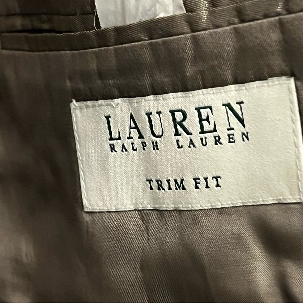 Lauren Ralph Lauren Wool Elbow Patch Houndstooth Dark Brown Check Blazer 48R - Picture 6 of 13